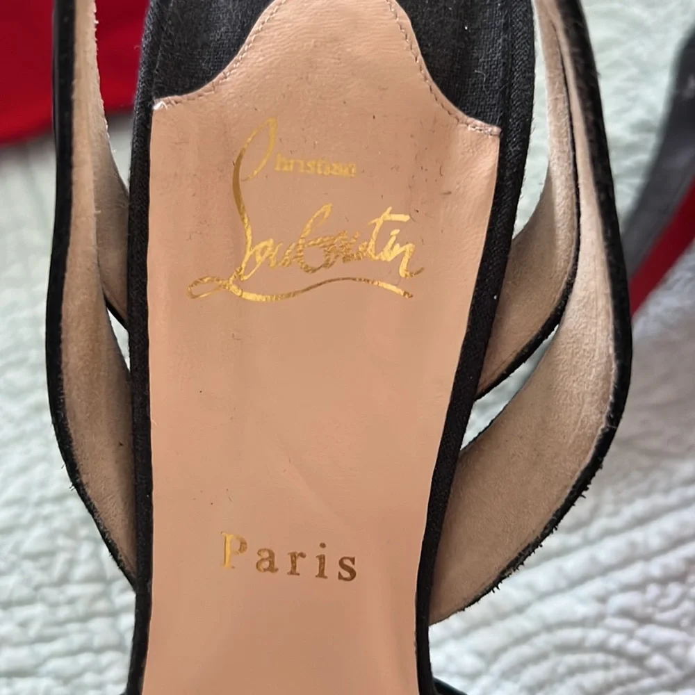 Louboutin black platform open toe stilettos - Picture 5 of 7